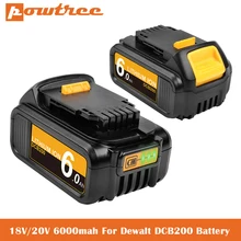 

20V 6000mAh For DeWalt DCB200 MAX Rechargeable Power Tools Battery Replacement DCB181 DCB182 DCB204 DCB101 DCF885 DCF887 L50