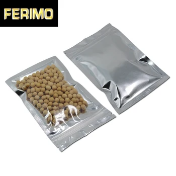 

10*17.5cm Aluminum Foil Clear Resealable Valve Zipper Plastic Packaging Bag Zip Lock Ziplock Bag Self Seal Packing Polybag Pouch