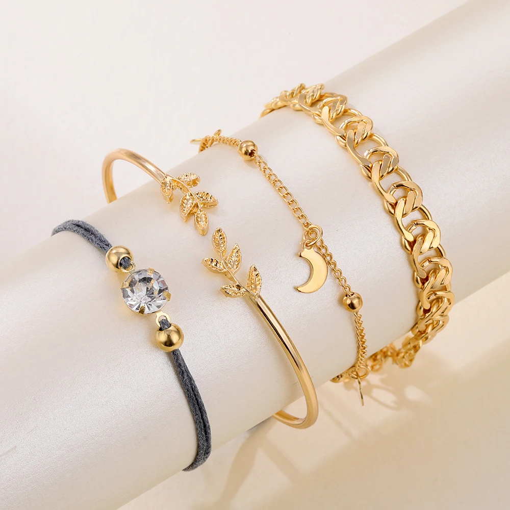 chain bracelets with swirl centered hand - Hand in Mind