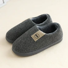 SAGACE/Мужская зимняя плюшевая обувь с закрытым носком; домашние тапочки больших размеров; бархатная теплая обувь; удобные тапочки из хлопчатобумажной ткани; 1128