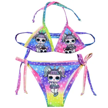 

2020 LOL Surprise Dolls Swimsuit Queen Bee LOL Swimsuit Two Pieces Swimsuit Birthday Gift for Girls Swimwear Women Thong Bikini