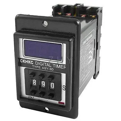 

DC 24V Power on Digital Time Relay 1-999 Seconds 999S 8 Pins ASY-3D w Socket