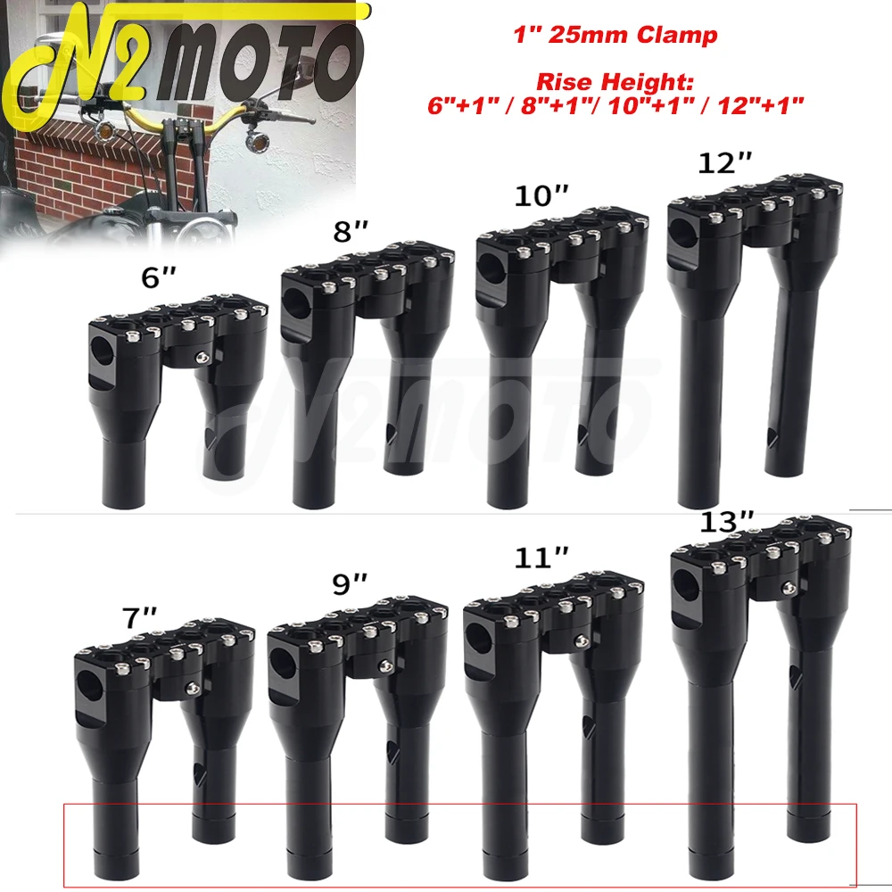 Motorcycle-1inch-Column-Riser-25mm-Bar-Upright-Rise-Hight-6-1-8-1-10-1 ...
