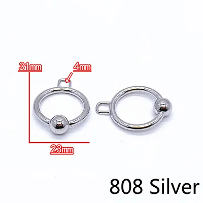 808Silver Meetee 5/10 шт. металлический ползунок пряжки застежка-молния сумки кулон крючок DIY Чемодан одежды пулер ограничитель молнии аппаратных аксессуаров ZT016 - Цвет: 808Silver