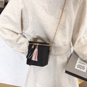

Fashion Tassels Shoulder Bags for Women 2019 New Box Bag Female Luxury Handbags Women Bags Designer Mini Bucket Crossbody Bags