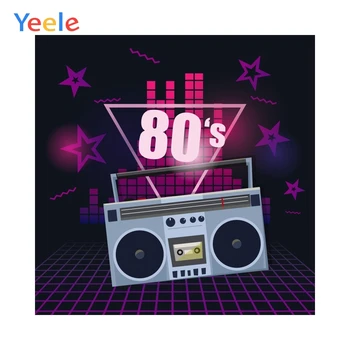 

80's Party Decor Music Radio Light Photophone Portrait Photographic Backdrops Custome Photography Backgrounds For Photo Studio