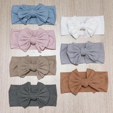 

Baby Headband Elastic Ribbed Bow Hair Accessories For Girls Kids Knit Turban Infant Headwrap Super Soft Hairband Toddler Bandage