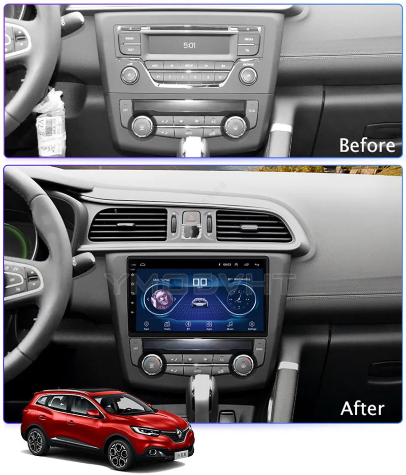 10 1 дюймов IPS и 2.5D сенсорный экран Android 8 автомобильный DVD GPS навигация для Renault Kadjar