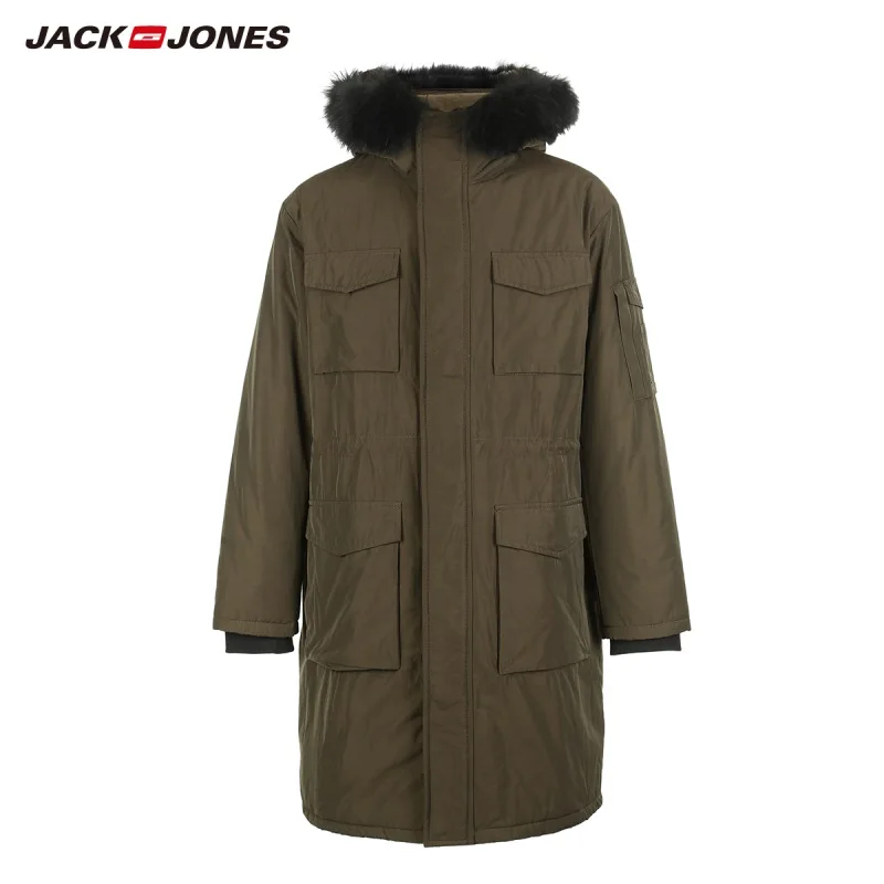 JackJones мужская длинная парка пальто теплые длинные куртки Мужская одежда стиль