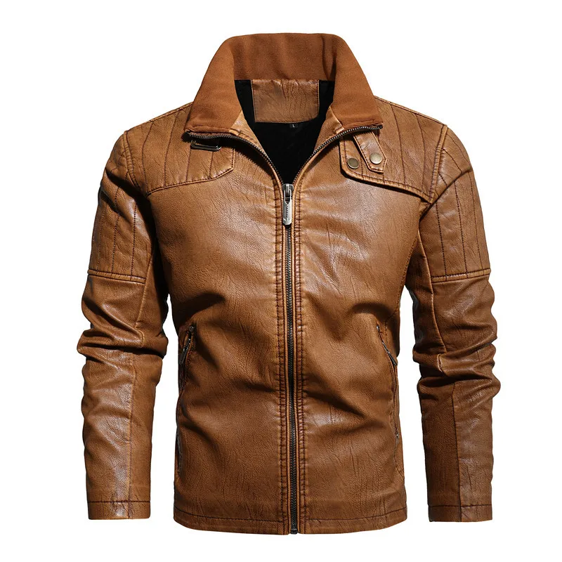 

Men Casual Tops Outwear Male Motorcycle Biker Jackets Men's Leather Jackets Coats 2020 New Spring Autumn PU Leather Jacket