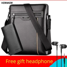 Мужская кожаная сумка VORMOR, брендовые сумки через плечо из искусственной кожи, мужская деловая сумка-мессенджер для iPad, портфель для мужчин