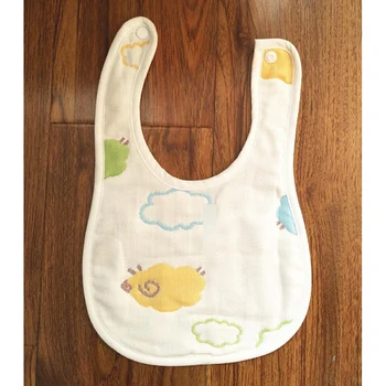 

Y160 Free shipping mushroom gauze baby bib new born baby saliva towel fastening without fluorescent agent