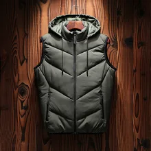 Стиль осенний и зимний мужской жилет толстый жилет мужской Корейский Стиль Повседневный модный мужской жилет с капюшоном производитель