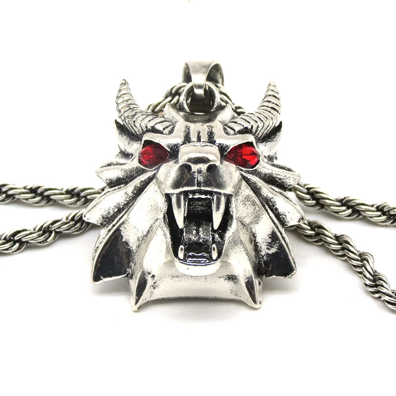 Wizard School Manticore Pendant Necklace 29*30Mm Red Rhinestone