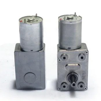 

DC 6v 12v 24v High Torque Worm DC Gear Motor 77mm*32mm Output Screw Shaft 3RPM to 375 RPM Metal Turbo Worm Gearmotors