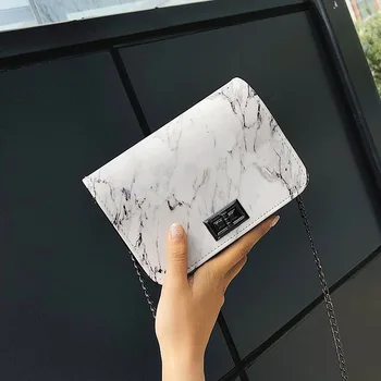 

Bags for Women 2019 Marble Pattern Shoulder Bag Lock Buckle Wild Messenger Small Square Marble White Bag Designer Handbags