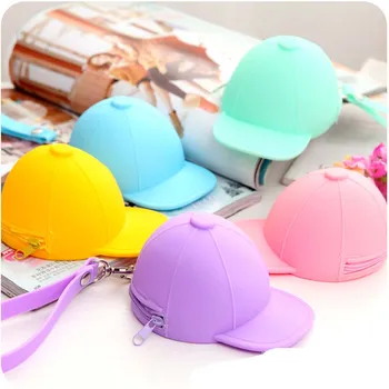 

2018 new silicone wallet cute hat children key bag ladies zipper mini wallet cartoon creative zipper wallet