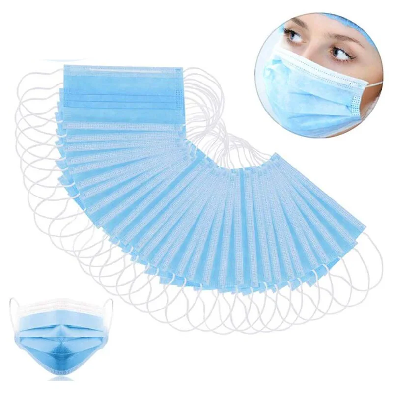 

50PCS Disposable Face Mask 3-Layer High Quality Mouth Mask Anti Dust Breathable Earloop Mouth Mask