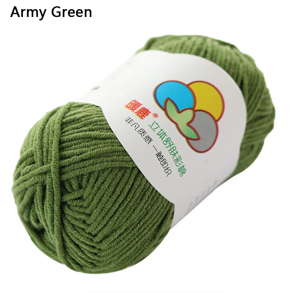 50 г ручной работы Мягкая шерстяная пряжа для вязания Молоко теплые мягкие носки DIY шарф свитер вязаная шерстяная нить вязаный материал FN65 - Цвет: Army Green