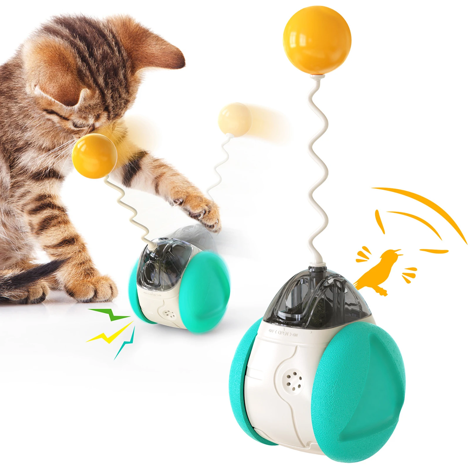 

Tumbler Swing Toys for Cats Interactive Balance Car Cat Chasing Toys With Catnip Funny Pet Products for Dropshipping