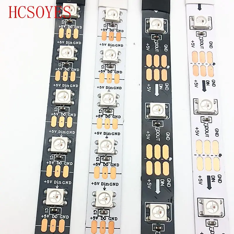 DC 5V 1m/5m рулон ws2812b ws2811ic встроенный 5050 smd rgb полоса индивидуально Адресуемая 30/60/144/m