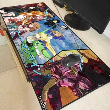 

Sword Art Online Anime Cartoon Large 900x400mm Rubber Speed Mouse Pad Computer Game Tablet Mousepad with Edge Locking
