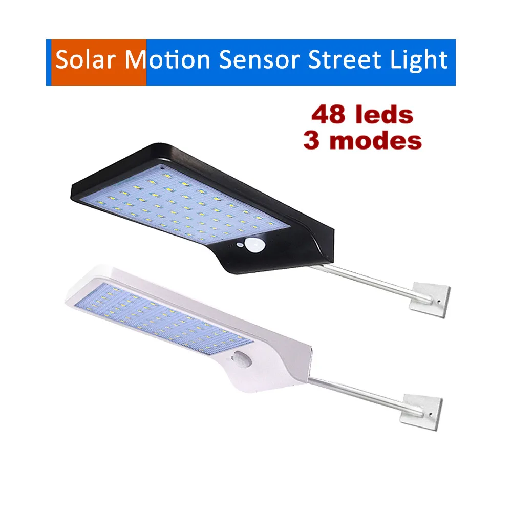

900lm Led Solar Light Outdoor Waterproof Lighting For Garden Wall 48 leds Four Modes Rotable Pole Solar Lamp Newest