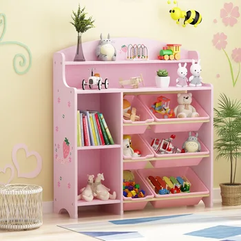 

Children's toy storage rack baby bookshelf kindergarten toy storage cabinet multi layer shelf tidy up the toy shelf organizer