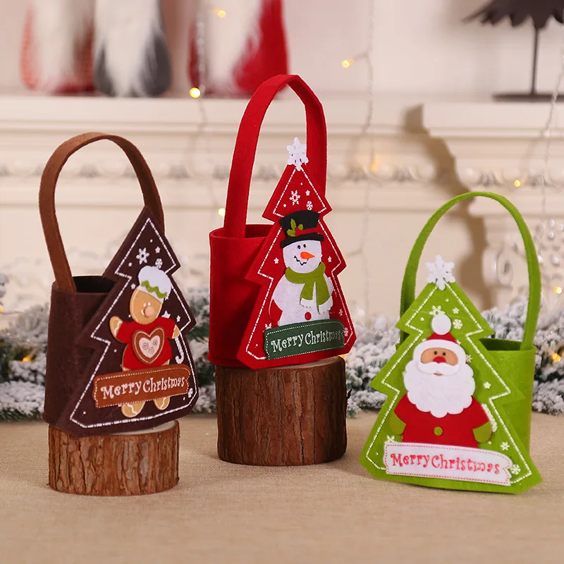 Santa Christmas Design Homemade Fabric Gift Bag