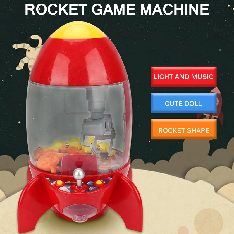 Mini Candy Machine Halloween gift Desktop Machine Rocket Claw Colorful Light Machine Children Game Christmas Birthdays Festivals