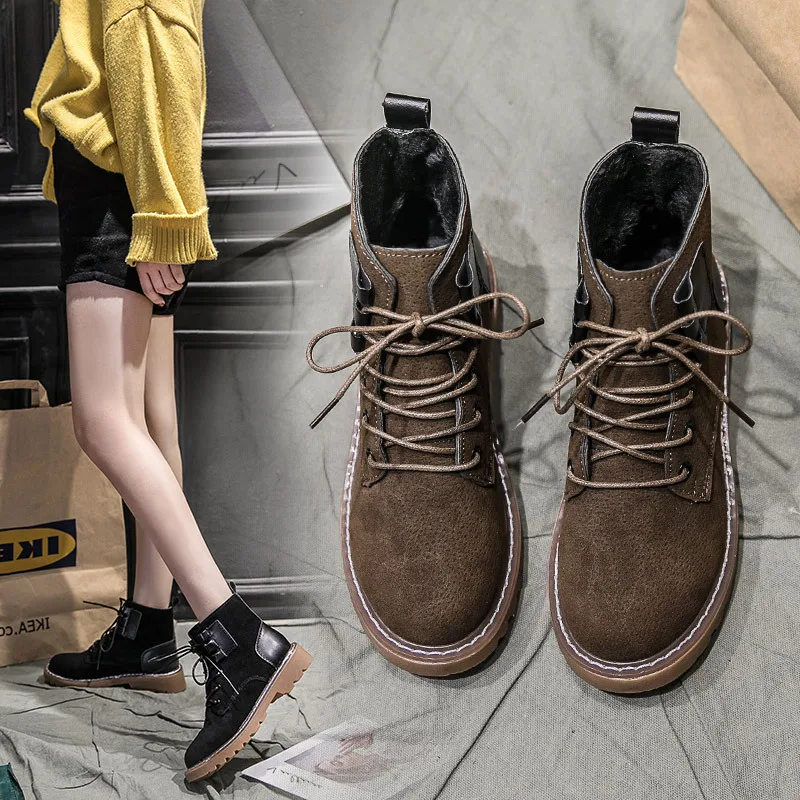 

Boots Short Boots 2019 Autumn Korean-style Spring And Autumn Chunky-Heel Semi-high Heeled Children Women's Suede Boots England R