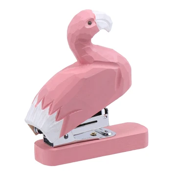 

Flamingo Shape Portable Stapler Wooden Creative Book Sewer Manual Stapling Machine Student Stationery for School Students