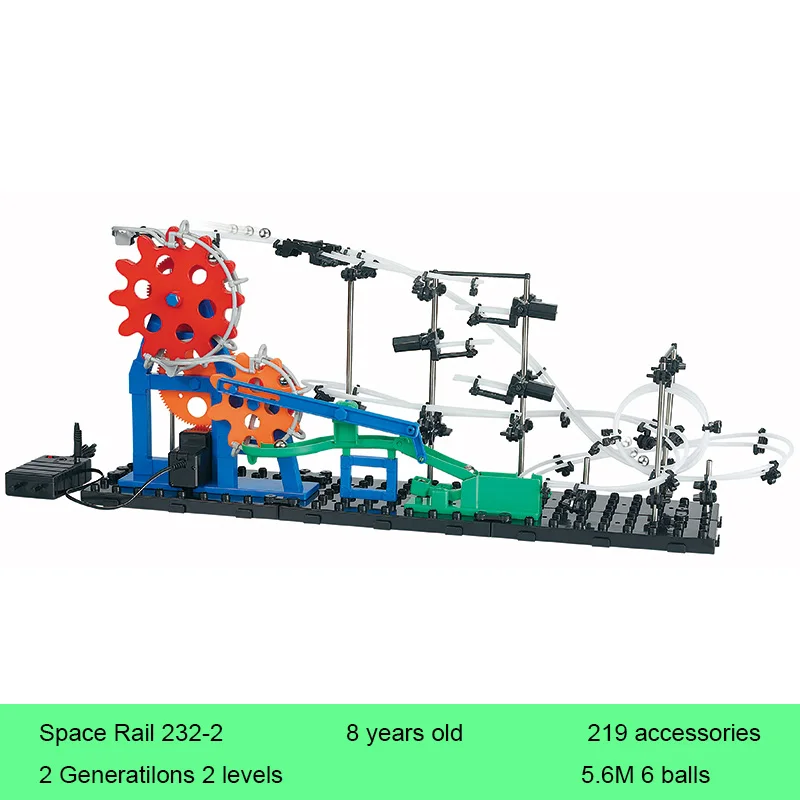

Space Rail 2 Levels 332-2 Model Building Kits Roller Coaster Steel Ball DIY Educational Toys for Children Christmas Gifts