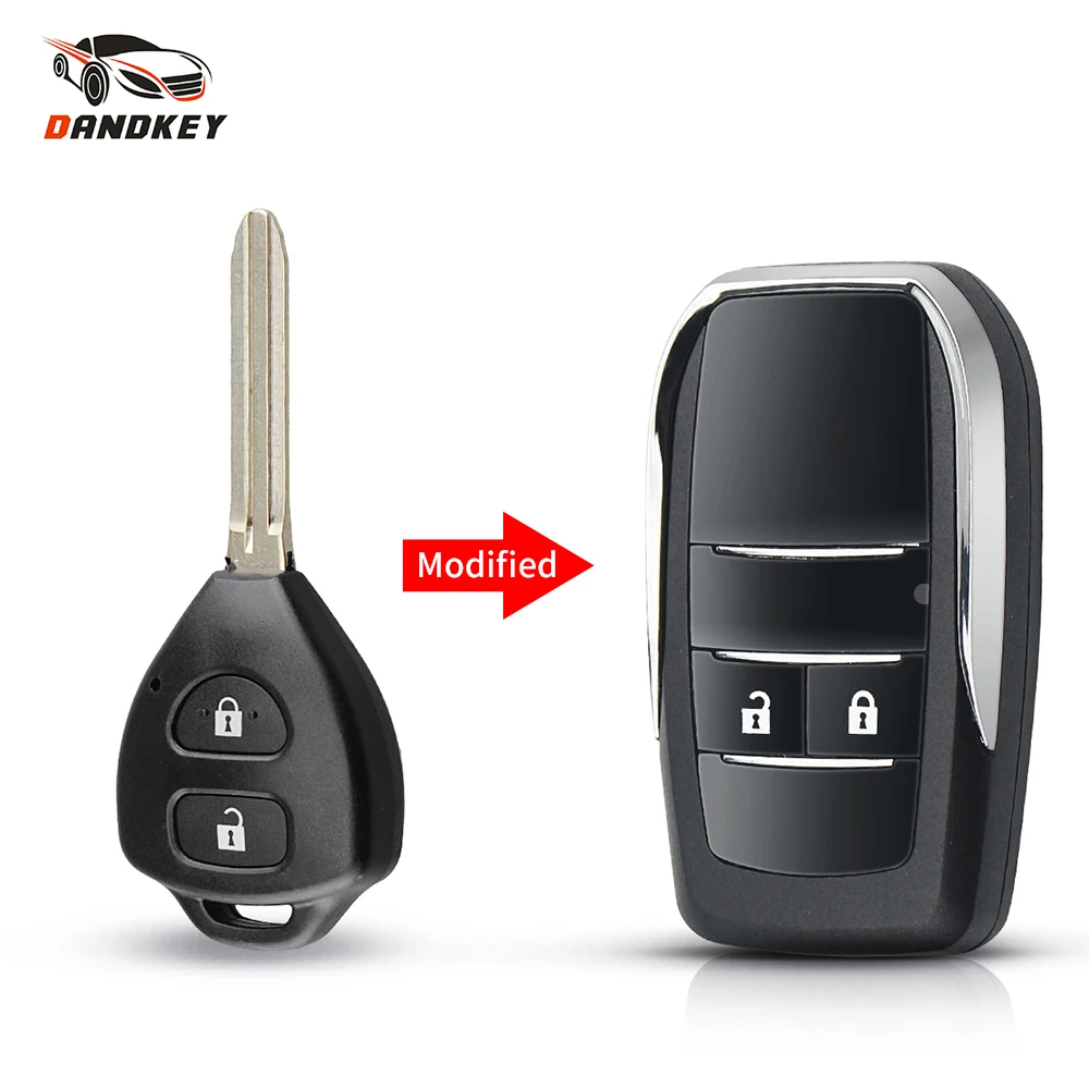 Dandkey For Toyota Corolla Yaris Prado Tarago Camry RAV4 REIZ Crown Avalon Venza Flip Car Remote Key Shell 2/3/4 Buttons Case | Автомобили