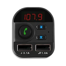 Transmisor FM Bluetooth transmisor FM inalámbrico para coche adaptador de Radio MP3 con cargador rápido USB Dual 3.1A