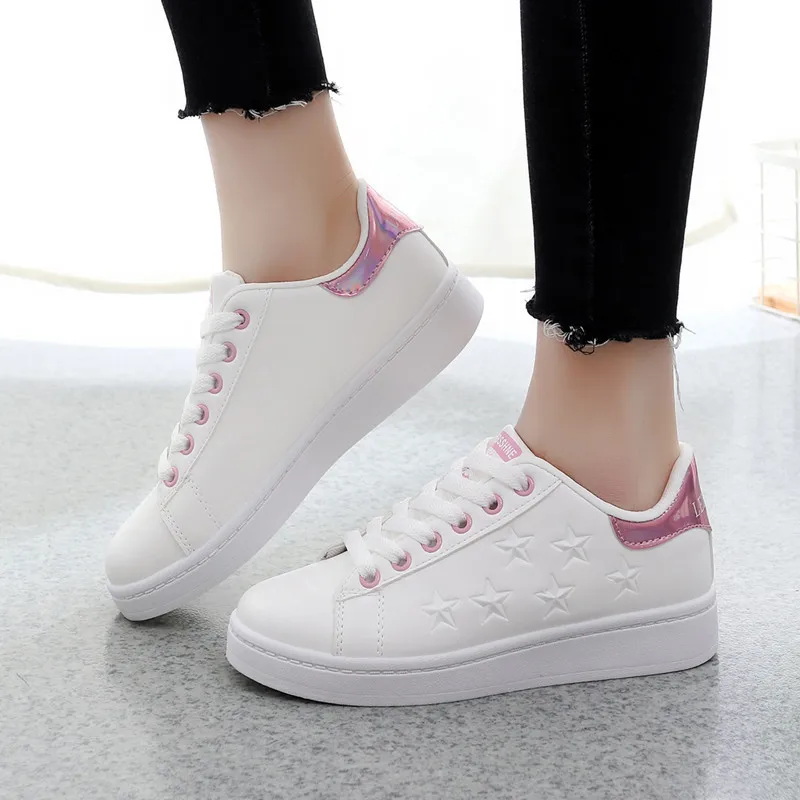 

2018 Spring And Autumn New Style Five-pointed Star White Shoes Women's Korean-style Versatile Sports Students Breathable Sneaker