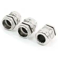 3 серебристого цвета водонепроницаемый разъем ввод M20x1.5 ДЛЯ кабеля 6-12 мм