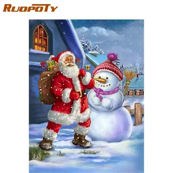 

RUOPOTY 50x65cm Oil Picture By Numbers Kits For Kids Santa Claus Figure Painting Number Hand Pianted Home Wall Decor Art Diy Gif