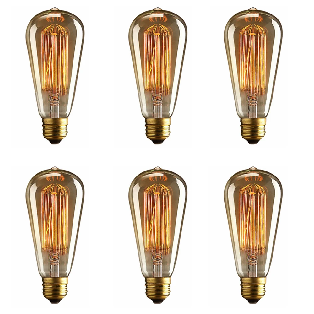 

Retro Edison Bulb E27 Dimmable Filament Light Bulb ST64 E27 220V 40W Incandescent Lamp Home Decor Vintage Edison bulb Warm Amber