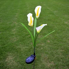 3 головы Солнечный общий Калла праздничный фонарь открытый светодиодный праздничный фонарь для моделирования украшения двора Газон лампа моделирование Simulation