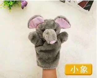 elephant 12 Style Child Kids Cute Plush Zoo Animals Glove Hand Puppets Designs Learning Aid Finger Sack Plush Toys Dolls - Цвет: elephant