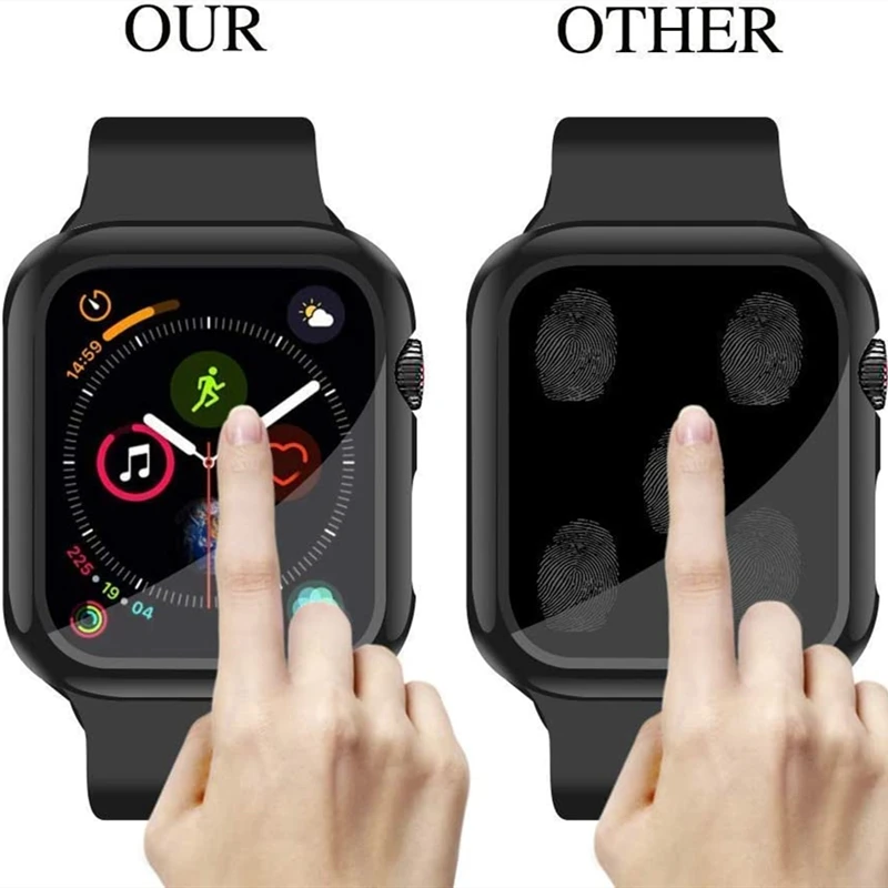Glass + Cover For Apple Watch Case 7/6/se/5/4/3/2/1 Iwatch 42mm 38mm Bumper  Tempered Glass For Apple Watch 44mm 40mm 45mm 41mm - Watch Cases -  AliExpress