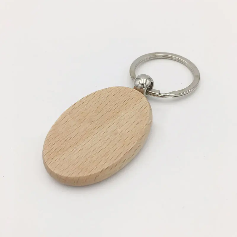 Горячая 20 шт./лот DIY заказной пустой деревянный брелок дерево Кабошон DIY брелок База лотки с металлической пряжкой для бирка-брелок