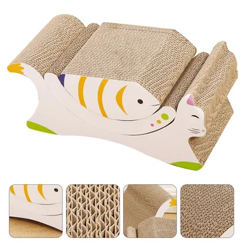 

3Pcs Scratcher Cat Fun Kitten Bite Resistant Chew Pet Cardboard Lounge Pad