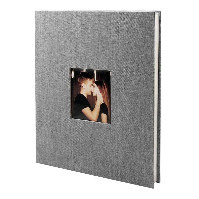 Linen Cover Picture Album Self-Adhesive Film DIY Handmade Scrapbook Memory Photo Book Sticky Type Grey Home Decor | Дом и сад