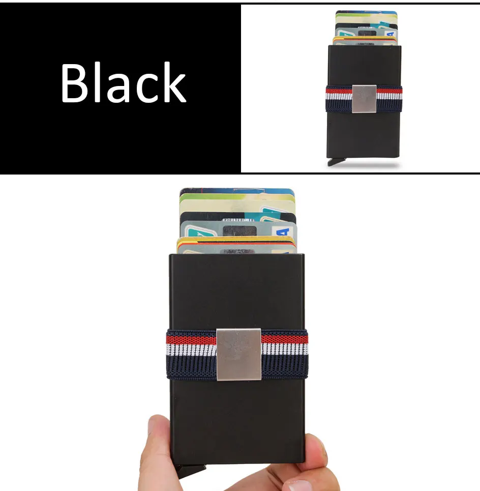 DIENQI двойной металлический держатель для кредитных карт кошелек Анти Rfid Блокировка для мужчин Смарт безопасности минималистичный кошелек стальной держатель карты чехол большой