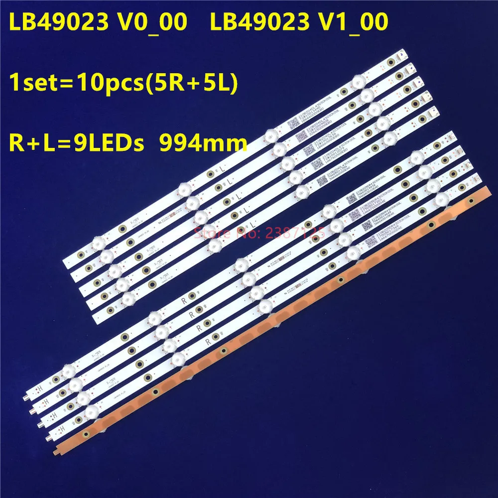 Új 10db ledes backlight csík fo 49PUS7503/12 49PUS6162/12 49PUS6262 49PUS6412 LB49021 LB49023 V1_00 3A6560000EA0 3A6560010EA0