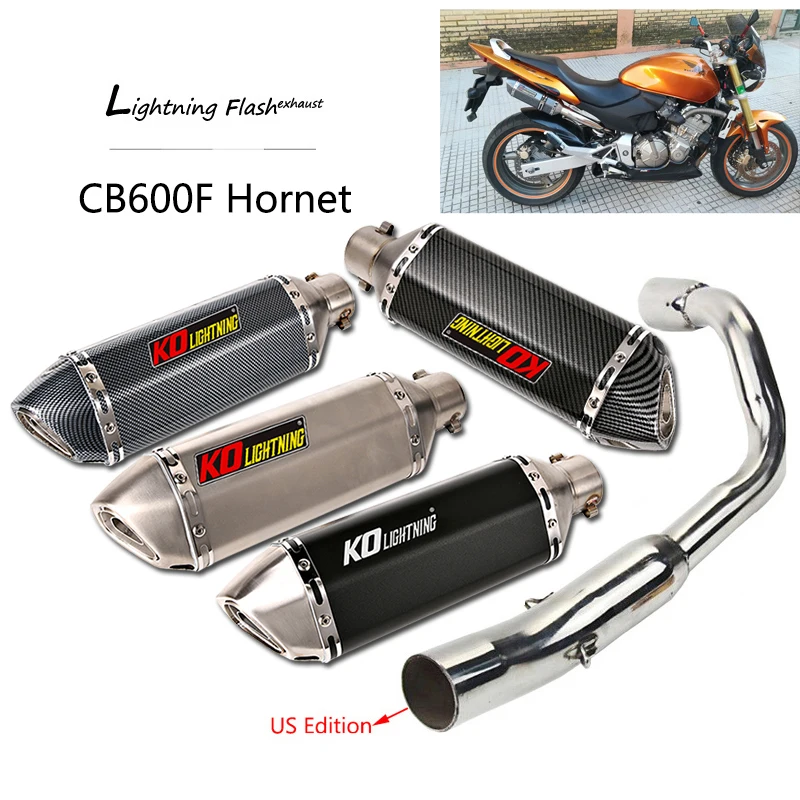 US $78.99 For Honda Hornet 600 CB600F Motorcycle Exhaust Pipe Mid Link Pipe Slip On 51mm Muffler Removable DB Killer Escape US Edition