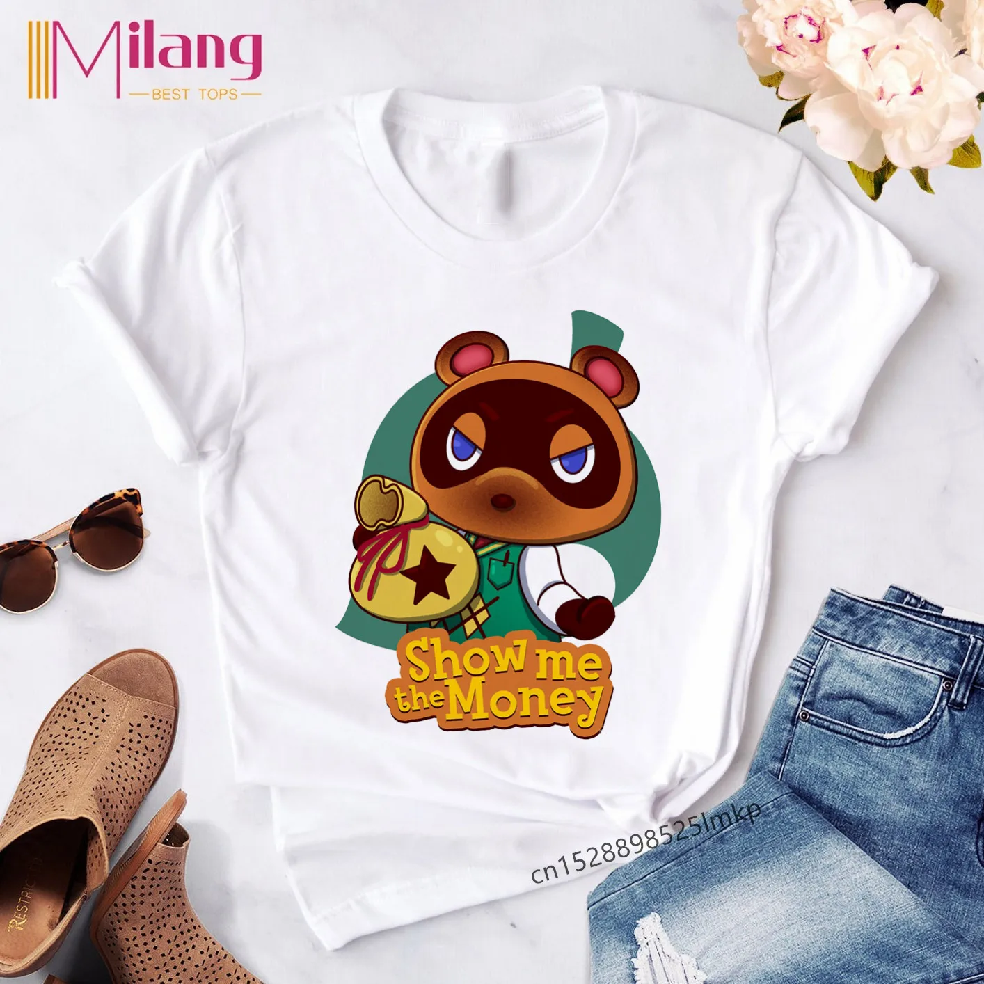 Harajuku juego Anime japonés Animal Crossing Camiseta mujer 2021 de moda de verano de manga corta blanco T camisa Camiseta ropa Tops