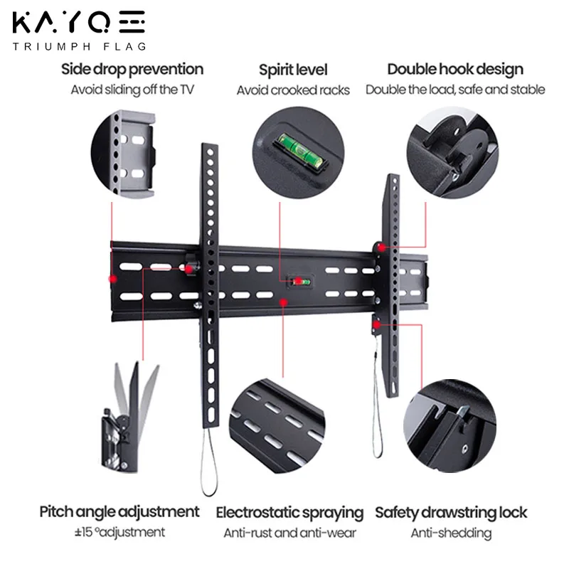 KAYQEE наклона ТВ настенный кронштейн низкий профиль наиболее 32 65 ''светодиодный